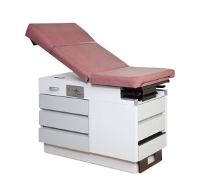 Medline Manual Exam Table - Manual Exam Table, Manual Back, 5 Drawers, 27" W x 54" L x 32" H, Wine - MDR741700RGGW