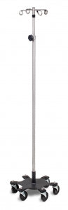 Clinton Industries IV Poles - IV Pole, 6 Leg, 4 Hook, Compact 16" Base, 62"-102" Height - IVS-704