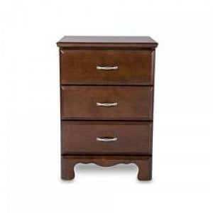 Akin Classics Collection Nightstands - Classics 3-Drawer Bedside Cabinet, Warm Walnut, 20.5" W x 16.9" D x 29.8" H - CLA10WL