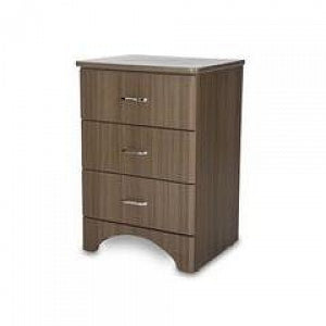 Akin Embassy Collection Bedroom Cabinets - Embassy 3-Drawer Bedside Cabinet, Cordovan, 20.5" W x 17.5" D x 29.5" H - EBA10 CORDOVAN