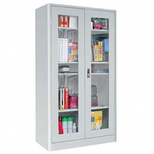 Sandusky Lee Radius Edge Clearview Storage Cabinet - Radius Edge Clearview Storage Cabinet, Putty, 36" x 18" x 72" - ER4V361872-07