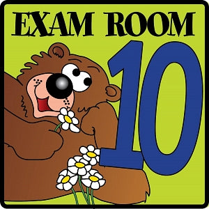 Clinton Industries Inc Exam Room Number Signs - SIGN, PEDIATRIC ANIMALS, EXAM ROOM 10 - EX10