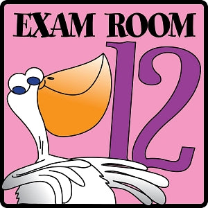 Clinton Industries Inc Exam Room Number Signs - SIGN, PEDIATRIC ANIMALS, EXAM ROOM 12 - EX12