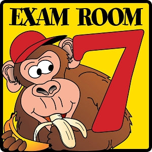 Clinton Industries Inc Exam Room Number Signs - SIGN, PEDIATRIC ANIMALS, EXAM ROOM 7 - EX7