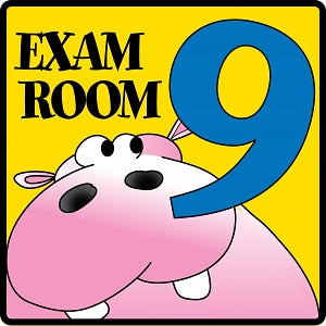 Clinton Industries Inc Exam Room Number Signs - SIGN, PEDIATRIC ANIMALS, EXAM ROOM 9 - EX9