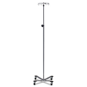 Clinton Industries Heavy-Base IV Pole - IV Pole with Heavy Base, 4-Hook, 4-Leg - IV-314