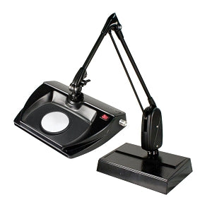 Dazor LED Lights - Stretchview LED Desk Base Magnifier Light, 16-Diopter Lens, Black - L1570R-16-BK