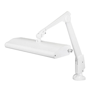 Dazor Clamp Base Task Lights - Lumilus LED Clamp Base Task Light with Contemporary Arm, White, 31" - LED-NVM24CM-WH