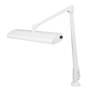 Dazor Clamp Base Task Lights - Lumilus LED Clamp Base Task Light with Contemporary Arm, White, 41" - LED-NVM34CM-WH