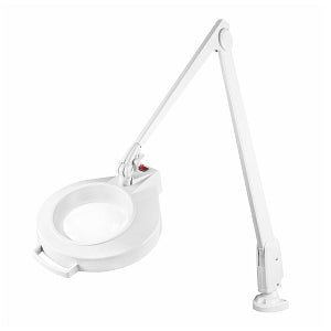 Dazor Circline LED Clamp Mount Magnifier Light - Circline LED Clamp Mount Magnifier Light with Classic Arm and 16-Diopter Lens, White, 42" - LMC200-16-WH