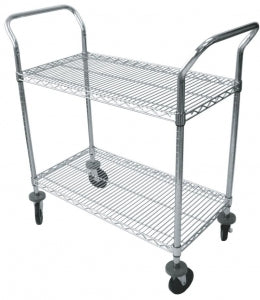 Medline Chrome Utility Carts - DBD-CART, UTILITY, 2 SHELVES, 18WX30L, CHROM - MDRM18302UC