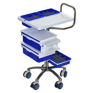 Medline Medline Phlebotomy Carts - Blood Draw Cart with 2 Bins and Dividers, Drawer and Glove Box Combo - MDRMED1222HD