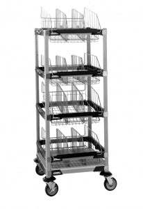 InterMetro Storage Cart - IV Transport Cart, 4 Baskets, 24" x 24" x 60" - MXIV1