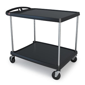 InterMetro Utility Carts - Utility Cart, 2 Shelves, Black, 27" x 40" x 36" - MY2636-25BL