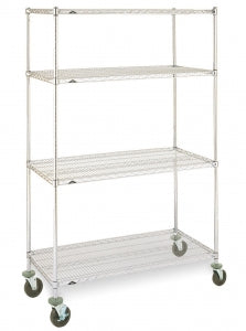 Metro Wire Stem Caster Cart - CART, WIRE, CHROME, W/CASTERS, 24X60X63 - N566EC