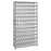 Quantum Storage Systems 12" Deep Steel Shelving Kits with Clear Bins - Steel Shelving Kit with 96 Clear Bins, 36" W x 12" D x 75" H - 1275-101CL