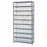 Quantum Storage Systems 12" Deep Steel Shelving Kits with Clear Bins - Steel Shelving Kit with 72 Clear Bins, 36" W x 12" D x 75" H - 1275-201CL