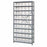 Quantum Storage Systems 12" Deep Steel Shelving Kits with Clear Bins - Steel Shelving Kit with 45 Clear Bins, 36" W x 12" D x 75" H - 1275-202CL