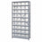 Quantum Storage Systems 12" Deep Steel Shelving Kits with Clear Bins - Steel Shelving Kit with 36 Clear Bins, 36" W x 12" D x 75" H - 1275-207CL