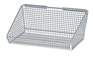 Quantum Storage Systems Cart Baskets - Hanging Basket, Chrome, 17 7/8" x 18" x 7-1/2" - 1617HBC