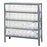 Quantum Storage Systems 18" Deep Steel Shelving Kits with Clear Bins - Steel Shelving Kit with 32 Clear Bins, 36" W x 18" D x 39" H - 1839-203CL