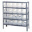 Quantum Storage Systems 18" Deep Steel Shelving Kits with Clear Bins - Steel Shelving Kit with 20 Clear Bins, 36" W x 18" D x 39" H - 1839-204CL