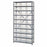 Quantum Storage Systems 18" Deep Steel Shelving Kits with Clear Bins - Steel Shelving Kit with 27 Clear Bins, 36" W x 18" D x 75" H - 1875-210CL