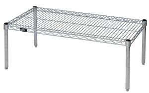 Quantum Storage Systems Stationary Shelf Platform Racks - Chrome Stationary Shelf Platform Rack, 24" x 36" x 14" - 243614PC