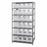 Quantum Storage Systems Steel Shelving System with Shelves and Clear Hulk Bins - 24" x 36" x 75" Steel Shelving System with 7 Shelves and 20 Clear Hulk Bins - 2475-951CL