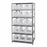 Quantum Storage Systems Steel Shelving System with Shelves and Clear Hulk Bins - 24" x 36" x 75" Steel Shelving System with 6 Shelves and 20 Clear Hulk Bins - 2475-953CL