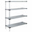 Quantum Storage Systems Stainless Steel Add-On Kits with 4 Solid Shelves and 2 Posts - 14"W x 36"L x 54"H Stainless Steel Add-On Kit with 4 Solid Shelves - WRSAD4-54-1436SS