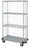 Quantum Storage Systems 3-Sided Carts with 1 Solid and 3 Wire Shelves and Dolly Base - 3-Sided 18" x 60" x 70" Enclosure Cart with 3 Wire Shelves, 1 Solid Shelf and a Dolly Base - MD1860CG46RE