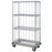 Quantum Storage Dolly Base Three-Sided Wire Shelf Carts - 24" x 60" x 70" Three-Sided Cart with Four Wire Shelves and Dolly Base - MD2460C46RE