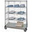 Quantum Storage 3-Sided Linen Carts - 3-Sided 24" x 60" x 70" Linen Cart with 4 Wire Shelves, 1 Solid Shelf and a Dolly Base - WRDBS4-63-2460EP-5