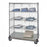 Quantum Storage 3-Sided Linen Carts - 3-Sided 24" x 60" x 81" Linen Cart with 4 Wire Shelves, 1 Solid Shelf and a Dolly Base - WRDBS4-74-2460EP-5