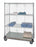 Quantum Storage Three-Sided Linen Carts - 3-Sided 24" x 36" x 70" Linen Cart with 3 Wire Shelves, 1 Solid Shelf and Dolly Base - WRDBS4632436EP