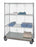 Quantum Storage Three-Sided Linen Carts - 3-Sided 24" x 60" x 70" Linen Cart with 3 Wire Shelves, 1 Solid Shelf and Dolly Base - WRDBS4632460EP