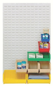 Quantum Storage Systems Steel Wall Mounted Louvered Panels - Ultra Hanging Louvered Panel, White, 36"L x 61"H - QLP-3661