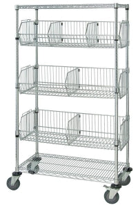 Quantum Storage Mobile Modular Wire Basket Units - 18" x 36" x 69" Mobile Modular Wire Basket Unit - M1836BC6C