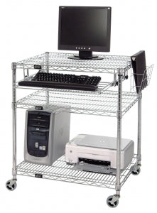 Quantum Storage Systems Computer Carts - Portable Wire Computer Cart, 24" x 30" x 34" - M2430CLAN