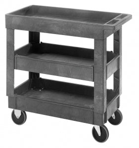 Quantum Polymer Utility Carts - Polymer Utility Cart 3 Shelf, 17 1/2" x 34 1/4" x 32 1/2" - WRSC3422460FS