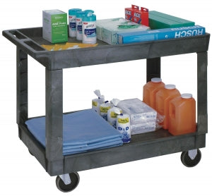 Quantum Polymer Utility Carts - Polymer Utility Cart, 26" x 40" x 32-1/2", 2-Shelf - PC351833