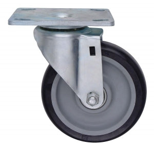 Quantum Storage Swivel Casters - Caster Plate, Polyurethane, Swivel, 5" x 1-1/4", 1 Each - PTPS