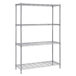 Quantum Storage 4-Shelf Economy Shelving Units - Economy Chrome Shelving Kit, 18" x 48" - RWR72-1848LD