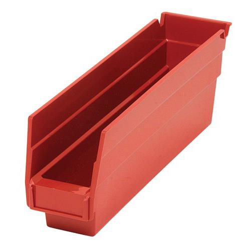 Quantum Storage Economy Shelf Bin - Red Economy Shelf Bin, 2-3/4"W x 11-5/8"L x 4"H - QSB100RD