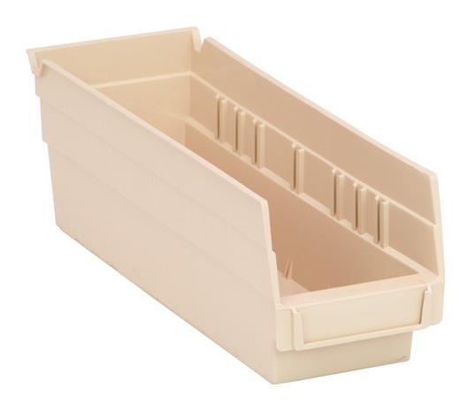 Quantum Storage Economy Shelf Bin - Ivory Economy Shelf Bin, 6-5/8"W x 17-7/8"L x 4"H - QSB104IV