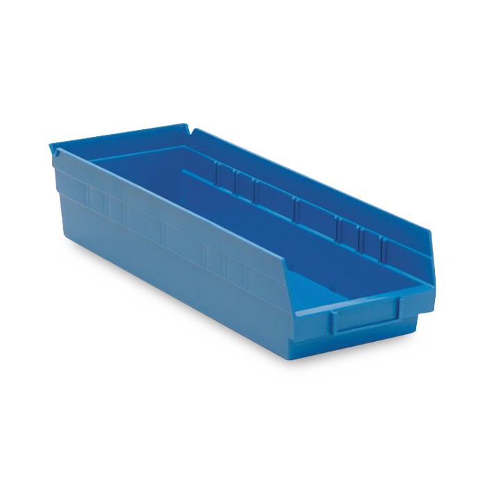 Quantum Storage Economy Shelf Bin - Blue Economy Shelf Bin, 6-5/8"W x 17-7/8"L x 4"H - QSB104BL