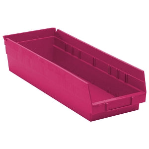 Quantum Storage Economy Shelf Bin - Pink Economy Shelf Bin, 6-5/8"W x 17-7/8"L x 4"H - QSB104PK