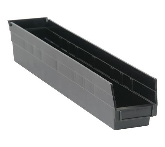 Black Economy Shelf Bin, 4-1/8"W x 23-5/8"L x 4"H