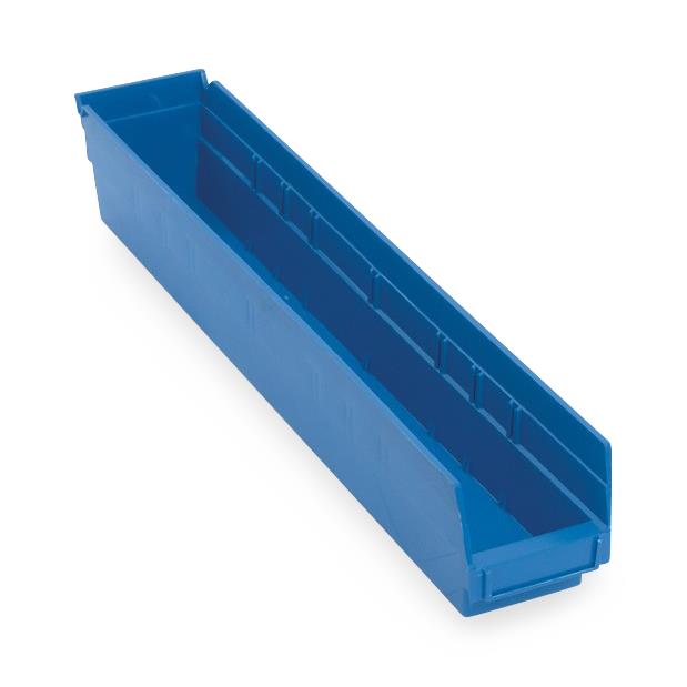 Quantum Storage Economy Shelf Bin - Blue Economy Shelf Bin, 4-1/8"W x 23-5/8"L x 4"H - QSB105BL